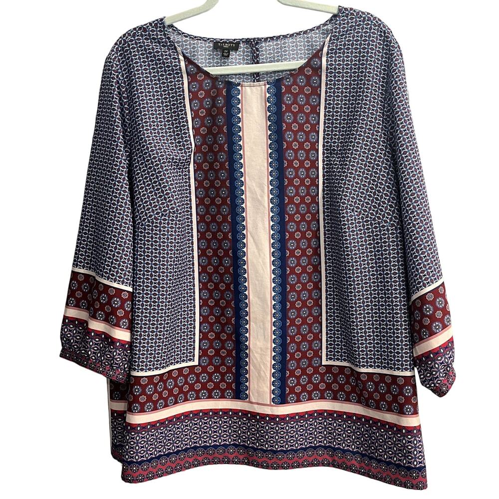 Talbots Boho Women's Plus 2X Peasant Top